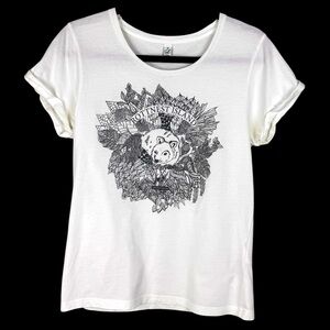 Earth Positive Rottnest Island Friendly Quokka White Women's Sz M Organic Cotton